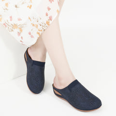 HARENC™Womens Mules Closed Toe: Comfortable Cushion Footbed Slip On Wedge Sandals - Casual Fashion Orthopedic Walking Shoes