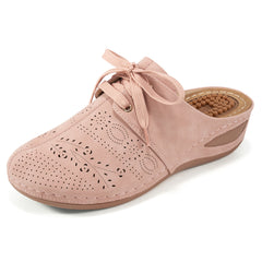 HARENC™Mules for Women Slip on Clogs Shoes Casual Summer Wedge Sandals Comfort Walking Mules
