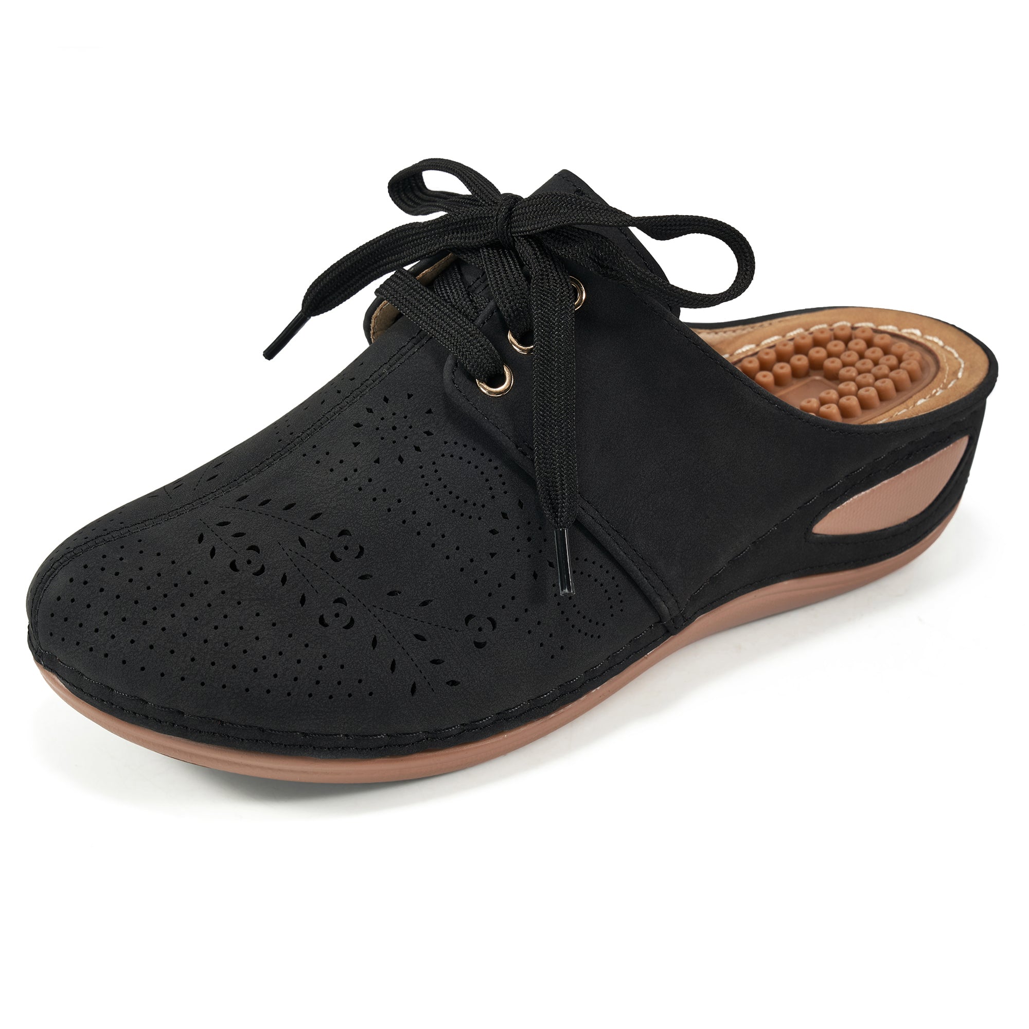 HARENC Mules for Women Slip on Clogs Shoes Casual Summer Wedge Sandals