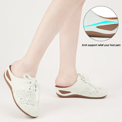 HARENC™Mules for Women Slip on Clogs Shoes Casual Summer Wedge Sandals Comfort Walking Mules