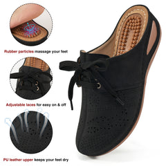 HARENC™Mules for Women Slip on Clogs Shoes Casual Summer Wedge Sandals Comfort Walking Mules