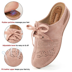 HARENC™Mules for Women Slip on Clogs Shoes Casual Summer Wedge Sandals Comfort Walking Mules