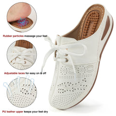 HARENC™Mules for Women Slip on Clogs Shoes Casual Summer Wedge Sandals Comfort Walking Mules