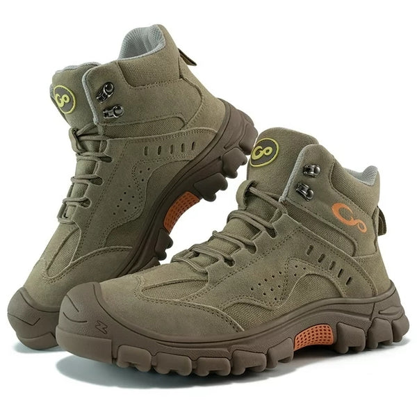 HARENC Steel Toe Work Boots for Men Safety Industrial Construction Shoes