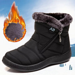 HARENCE Snow Boots for Women Winter Boot with Comfortable Warm Fur Lined Ankle Booties Outdoor Slip On Waterproof Short Boots