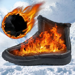 HARENCE Snow Boots for Women Winter Boot with Comfortable Warm Fur Lined Ankle Booties Outdoor Slip On Waterproof Short Boots