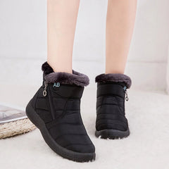 HARENCE Snow Boots for Women Winter Boot with Comfortable Warm Fur Lined Ankle Booties Outdoor Slip On Waterproof Short Boots