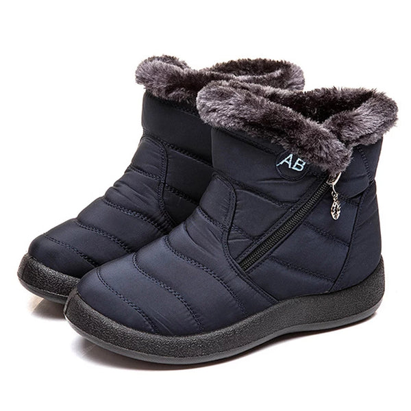 HARENCE Snow Boots for Women Winter Boot with Comfortable Warm Fur Lined Ankle Booties Outdoor Slip On Waterproof Short Boots