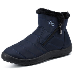 HARENCE Snow Boots for Women Winter Boot with Comfortable Warm Fur Lined Ankle Booties Outdoor Slip On Waterproof Short Boots