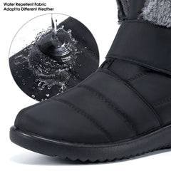 HARENC Women Snow Boots Winter Shoes with Fur Lined Warm Slip On Boots for Women Waterproof Booties Comfortable Outdoor Anti Slip Shoes