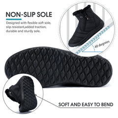 HARENCE Snow Boots for Women Winter Boot with Comfortable Warm Fur Lined Ankle Booties Outdoor Slip On Waterproof Short Boots