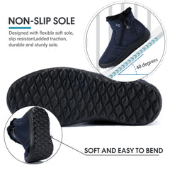 HARENCE Snow Boots for Women Winter Boot with Comfortable Warm Fur Lined Ankle Booties Outdoor Slip On Waterproof Short Boots
