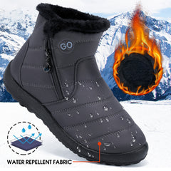 HARENCE Snow Boots for Women Winter Boot with Comfortable Warm Fur Lined Ankle Booties Outdoor Slip On Waterproof Short Boots