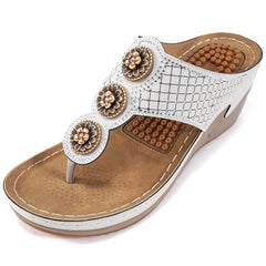 【No.8】Women Sandals Flip Flops for Womens with Arch Support Comfortable for Walking Casual Wedge Sandals Orthopedic Summer Platform Shoes