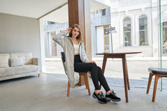 HARENC™Women's Long Hoodies Tunic Winter Fleece Jackets Knitted Casual Sweatshirt Zip Up Hoodies