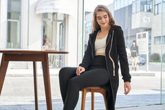 HARENC™Women's Long Hoodies Tunic Winter Fleece Jackets Knitted Casual Sweatshirt Zip Up Hoodies
