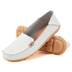 【No.12】Women's Comfortable Leather Loafers Casual Round Toe Moccasins Wild Driving Flats Soft Walking Shoes Women Slip On