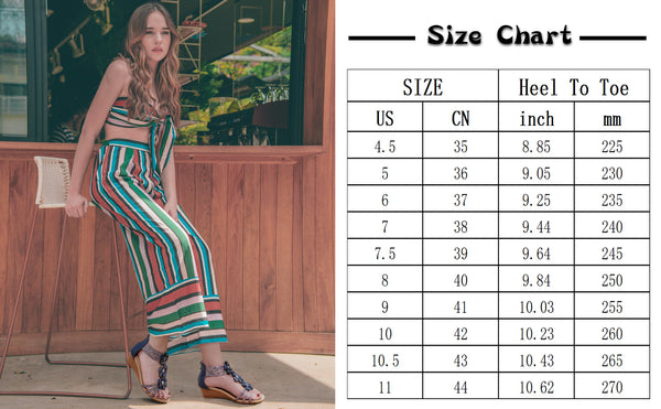 【No.11】Wedges for Women Sandals Shoes with Zipper Ankle Open Toe Low Wedge Sandals Women Summer Dress Shoes Bohemia Fashion Beach Shoes