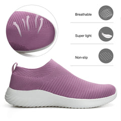 HARENC™Women's Walking Shoes Fabric Breathable Slip On Tennis Running