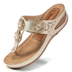 【No.14】Ladies Flip Flops Adjustable Hook And Loop Sandals Summer Air Cushion Shoes