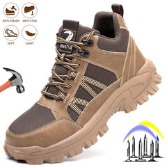 Men's Breathable Lightweight Anti-smash Anti-puncture Work Shoes