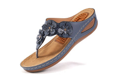 【No.13】Womens Sandals Flip Flops for Women with Arch Support Comfortable for Walk Wedge Sandal Flower Platform Shoes Causal Flip Flop