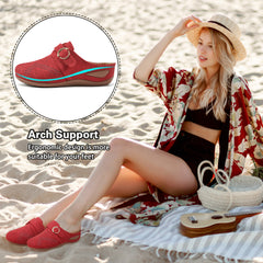 HARENC™Summer Clog with Arch Support Shoes Slip On Sandals Comfy Wedge Shoes