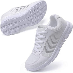 HARENC™Ladies Running Mesh Breathable Casual Sneakers Lace Up Comfortable Tennis Shoes