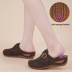 HARENC™Summer Clog with Arch Support Shoes Slip On Sandals Comfy Wedge Shoes