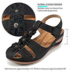 HARENC™Women's Summer Sandals Casual Bohemia Gladiator Wedge Shoes Comfortable Ankle Strap Outdoor Platform Sandals