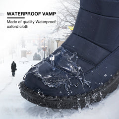 HARENC™Womens Winter Snow Boots With Warm Lining Comfortable Non Slip Ankle Booties Outdoor Waterproof Hiking Walking Platform Shoes